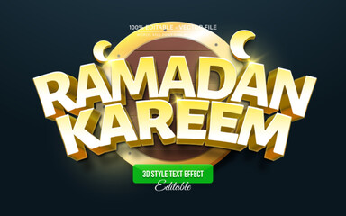 Ramadan Kareem 3D Text Effect &ndash; Islamic Festive Typography Design