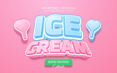 Ice Cream Text Effect &ndash; Colorful Sweet 3D Typography Style