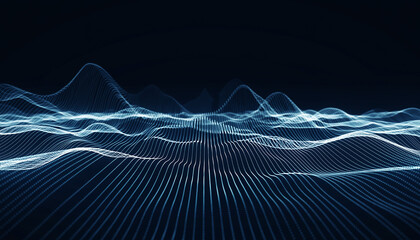 デジタル地形を思わせる波形グリッド表現