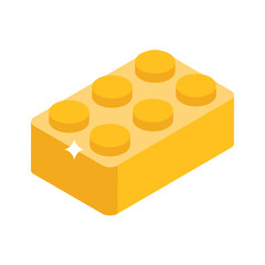 Sleek isometric icon of colorful building block