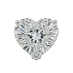 Fototapeta premium Sparkling heart-shaped diamond with facets and silver setting