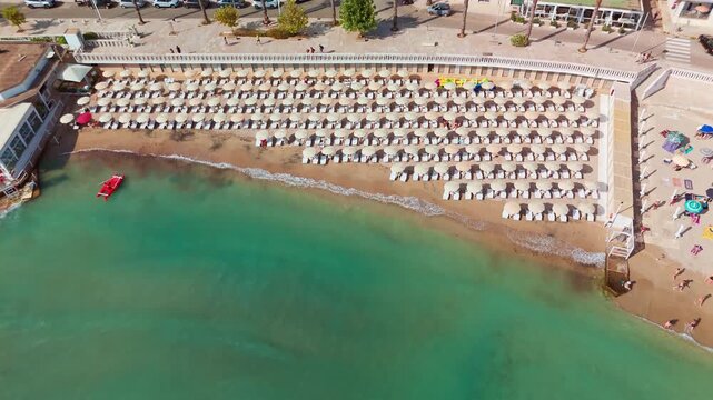 Aerial view of Spiaggia dei Gradoni beach in Otranto, Puglia, Italy