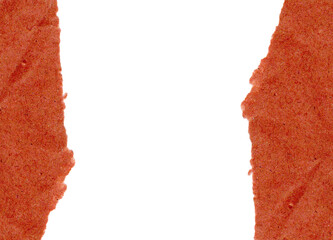 Obraz premium Torn Terracotta Paper Strips Framing White Space