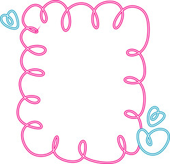 Obraz premium Neon Valentines Day Frame with Heart