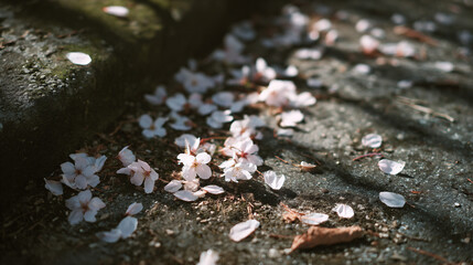 散った桜の花