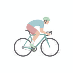 Obraz premium Stylized illustration of a cyclist in racing posture on a road bike