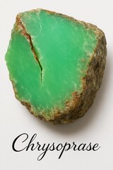 Chrysoprase chalcedony specimen with vivid green polished face on matrix