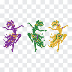 Carnival Dancer Silhouette in Dynamic Pose
