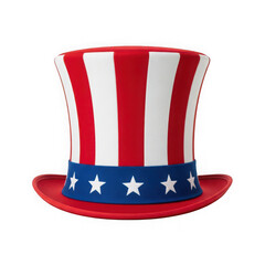 Patriotic top hat isolated on transparent background