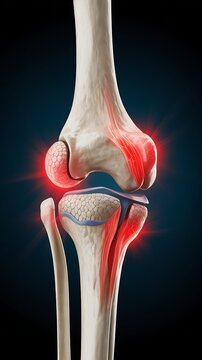 Knee Arthritis Pain Red Glow Orthopedic Anatomy Concept Image