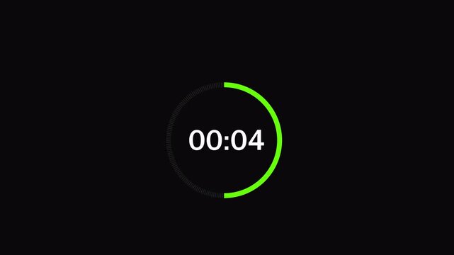 simple 10 second 4 digit countdown timer in transparent background in 4K animation 10 second countdown timer with alpha channel