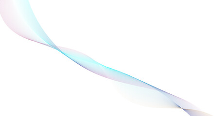 Elegant flowing abstract wave in serene pastel colors   on transparent background