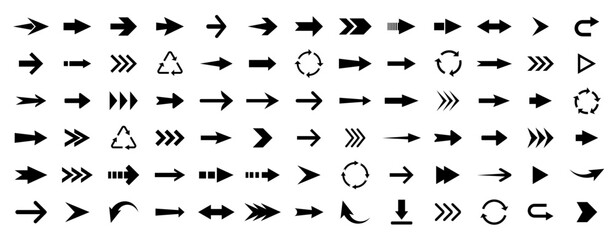 Fototapeta premium Arrows vector icon. Set arrow icons. Collection arrows sign. Black arrow icon set. Vector illustration