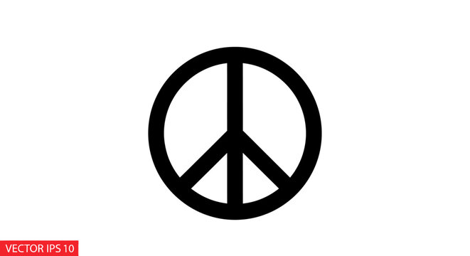 Black peace sign symbol logo icon.