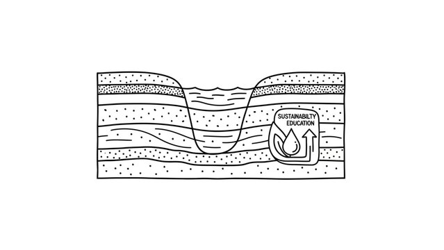 Geological formation with oil deposit layers.