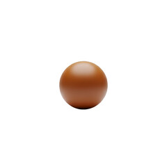 Brown sphere object for 3d design and illustration, isolated on white background