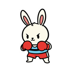 Cute Boxing Bunny Character