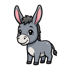 Obraz premium Cartoon Donkey Character Illustration Design.