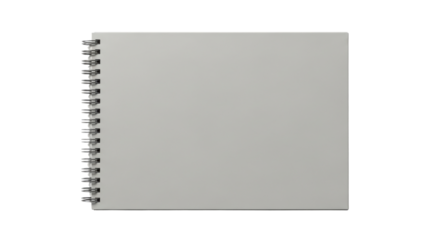 Blank Gray Spiral Notebook Mockup on White Background