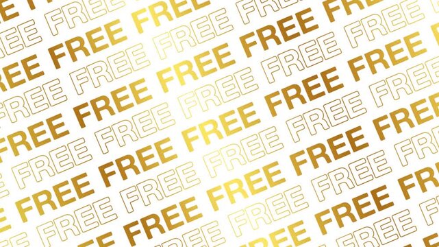 free animation opening video motion text, kinetic typography Repeating Line and Scrolling background seamless loop intro outro promotional discount marketing gold golden type on white backdrop bg     