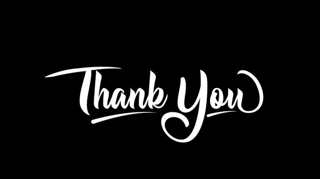 Thank You for Watching Animated Text animation in White on Alpha Channel Background, End Screen Motion Graphic