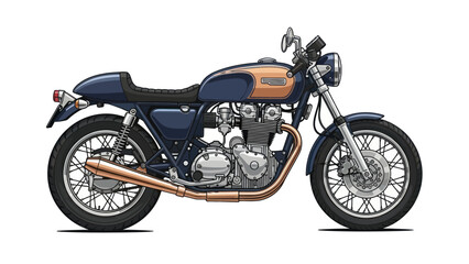 Obraz premium Classic Cafe Racer Motorcycle - Vintage Style Two-Wheeler
