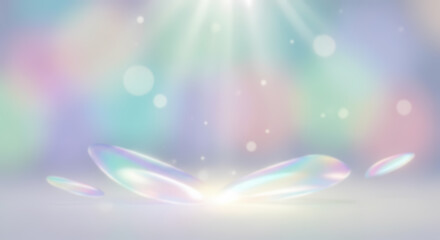 Bokeh Light Background in Pastel Colors with Dreamy Blur and Lens Flare