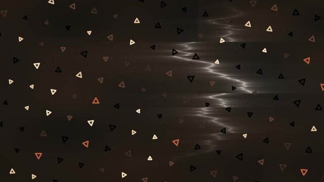 Abstract dark design with scattered triangles and shimmering lines