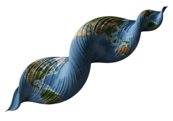 Earth shaped like a snail conveying environmental conservation