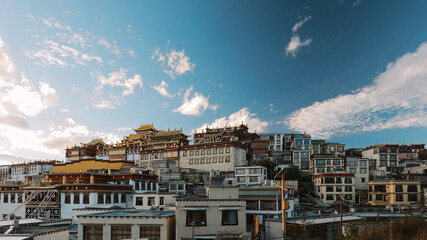 Songzanlin Monastery above Tibetan town in Shangri-La, China