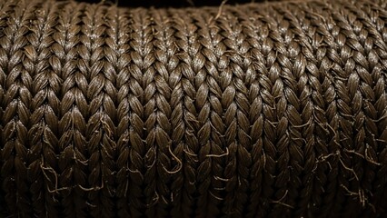 Obraz premium Close-up of a woven straw or wicker texture with intricate patterns.
