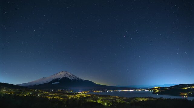(Correcting crushed blacks, Deflickered)
HDR Time Lapse - Starry sky over Mount Fuji and Lake Yamanaka. - PQ 2100 -  3840 x 2160 - 富士山に沈む星空と山中湖
