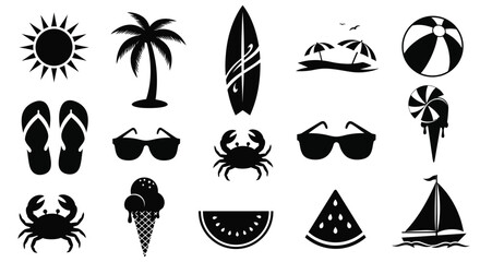 Obraz premium Collection of summer vacation and beach elements