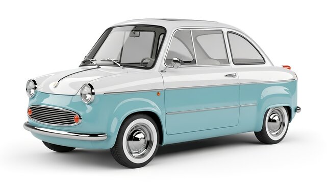 Blue and white zundapp janus vintage vehicle for car enthusiasts and collectors, suitable for vintage car magazines and websites.