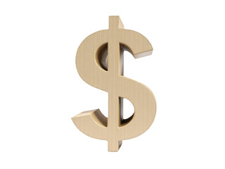 Fototapeta premium A wooden dollar sign icon on a white background