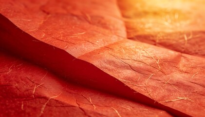 Close-up of crumpled orange paper with a textured surface and warm lighting, conveying a sense of celebration for chinese new year.