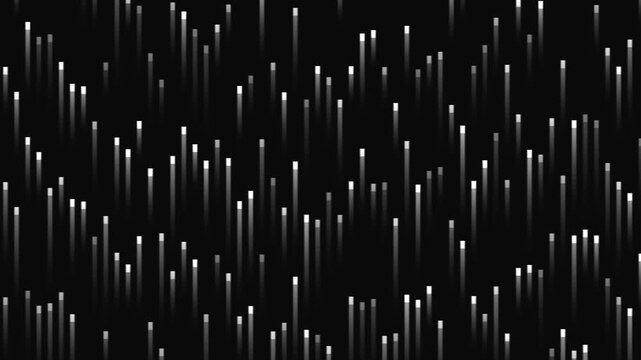 Glowing White Lines on Black Background Moving Randomly