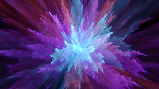 Vibrant Color Clouding Burst in Dark Space