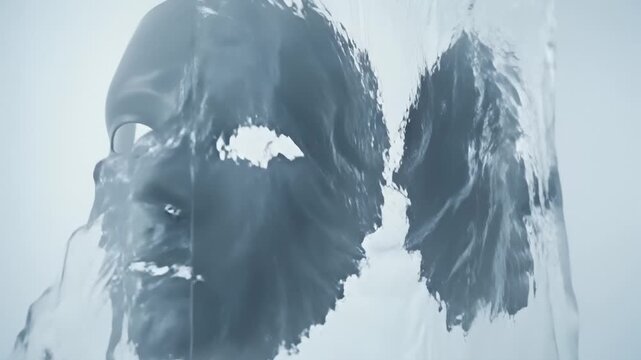 Mask Being Destroyed or Revealed Underwater Mystery Concept