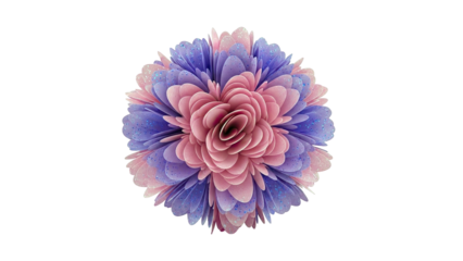 Abstract layered flower with pink and purple petals