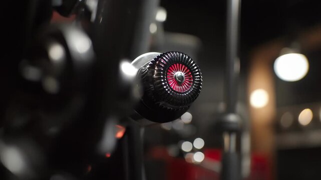 Closeup medium footage focusing on a binaural 3D microphone setup designed for lifelike spatial sound recording.