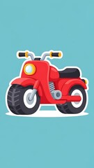 Fototapeta premium Colorful illustration of a red motorcycle.