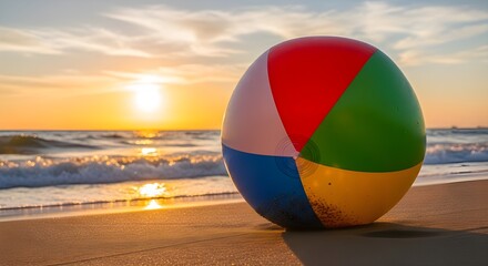 Beach ball on the beach.