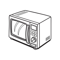 Microwave Oven Home Appliance Line Art Illustration