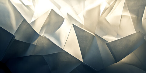 Obraz premium Abstract Geometric Paper Shapes with Soft Light and Shadow