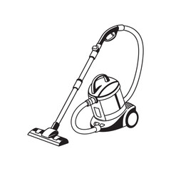 Vacuum Cleaner Home Appliance Line Art Illustration