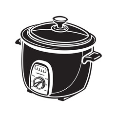 Rice Cooker Kitchen Appliance Vector Illustration