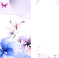 Fototapeta premium Flowers leaves background illustration art watercolor print art vector seamless
