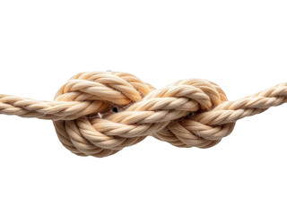 A single rope knot sits on a clean white background