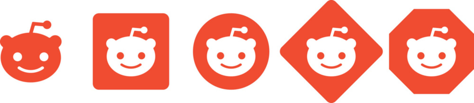 reddit logo vector icon set. reddit mobile app icons. social network logos. reddit logo vector emblem social media community icon. Reddit app logo icon variations set, editorial use only